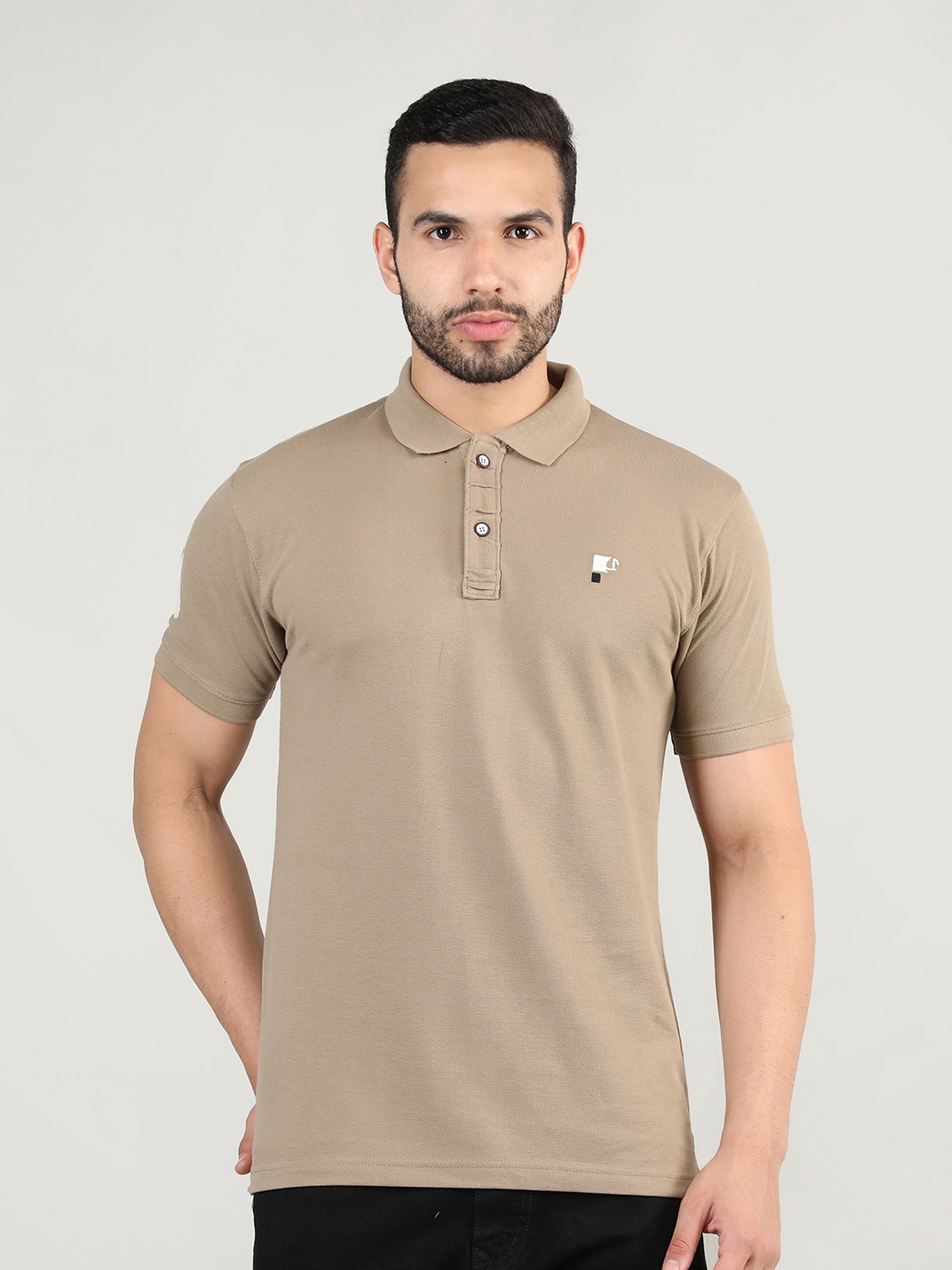 

PORTBLAIR Men Brown Polo Collar Slim Fit T-shirt