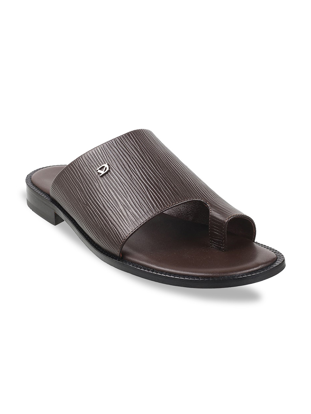 

DAVINCHI Men Brown Leather Comfort Sandals