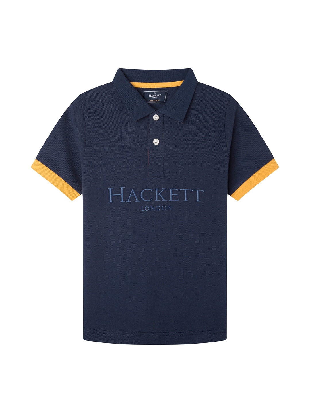 

HACKETT LONDON Boys Navy Blue Polo Collar Pure Cotton T-shirt