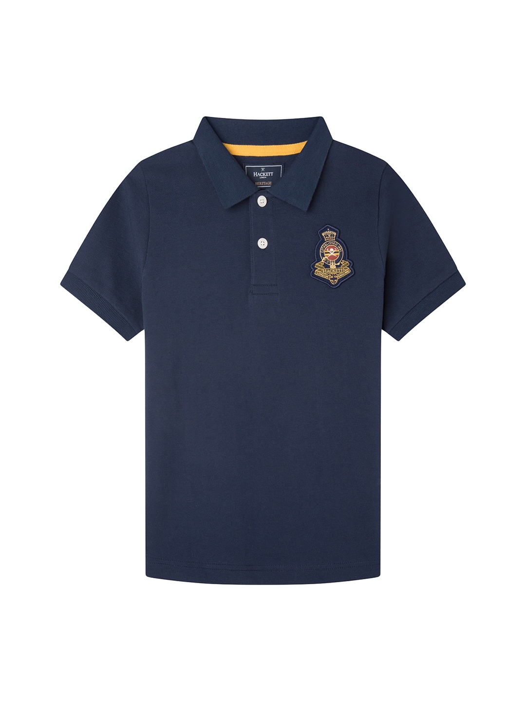 

HACKETT LONDON Boys Navy Blue Polo Collar Pure Cotton T-shirt