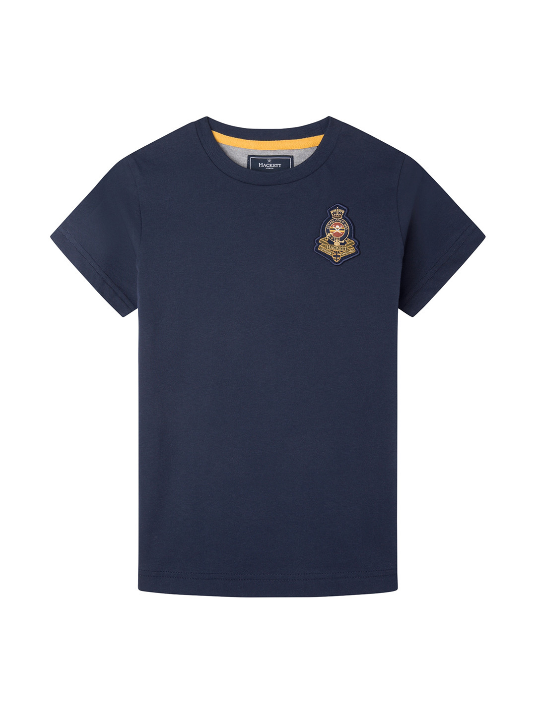 

HACKETT LONDON Boys Navy Blue Solid Pure Cotton T-shirt