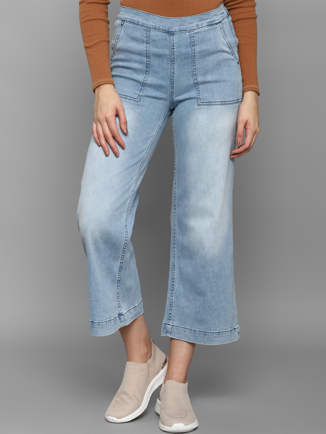

Allen Solly Woman Women Blue Wide Leg Heavy Fade Jeans