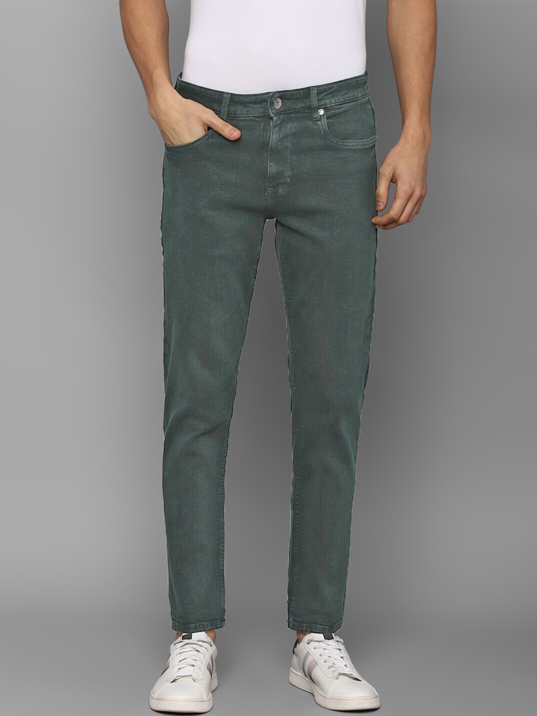 

Louis Philippe Jeans Men Green Cotton Slim Fit Jeans