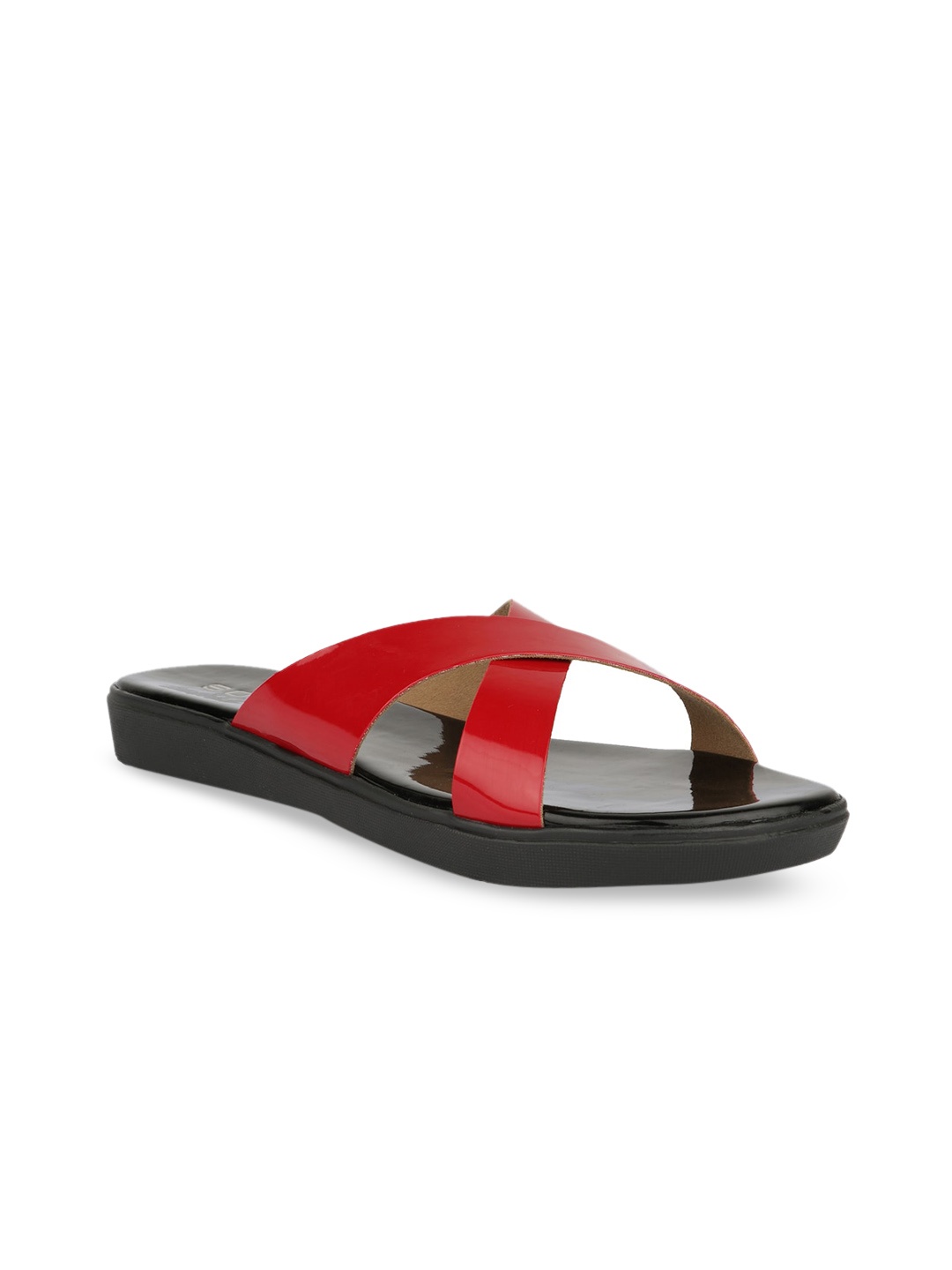 

SOLES Women Red Open Toe Flats