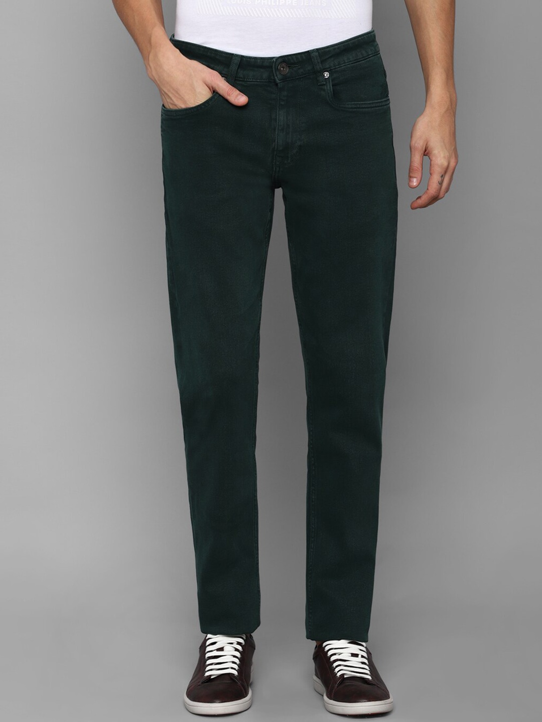 

Louis Philippe Jeans Men Green Cotton Slim Fit Jeans