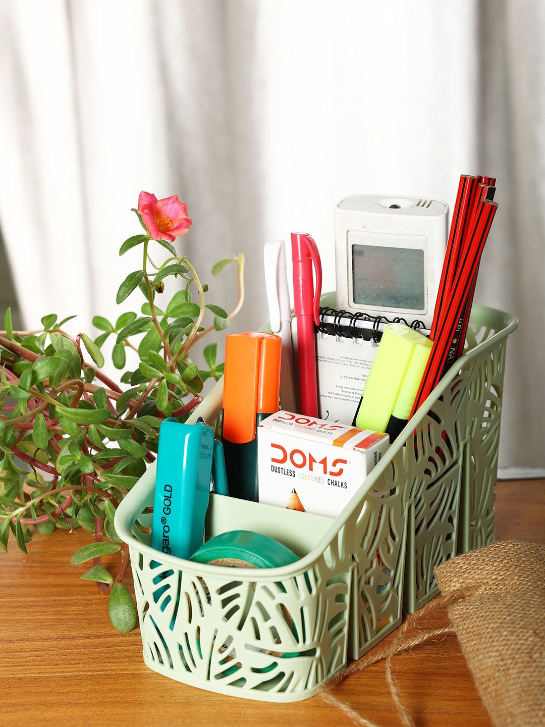 

ZEVORA Pack Of 2 Textured Multi-Purpose Organizer, Green