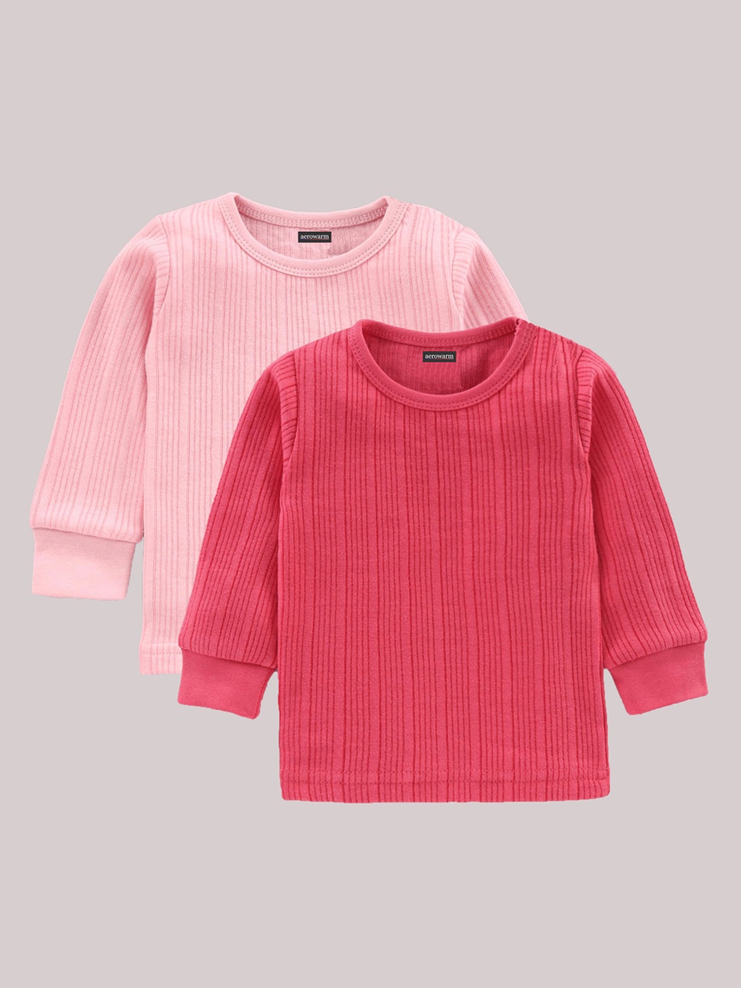 

Aerowarm Pack Of 2 Pink & Coral Striped Thermal Tops