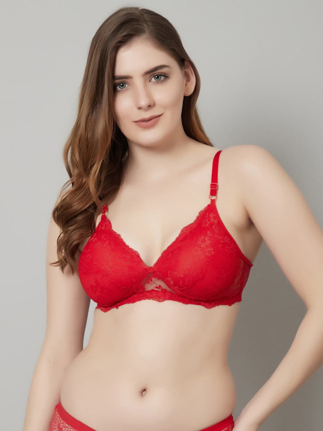 

PrettyCat Red Non Wired Lightly Padded Bra