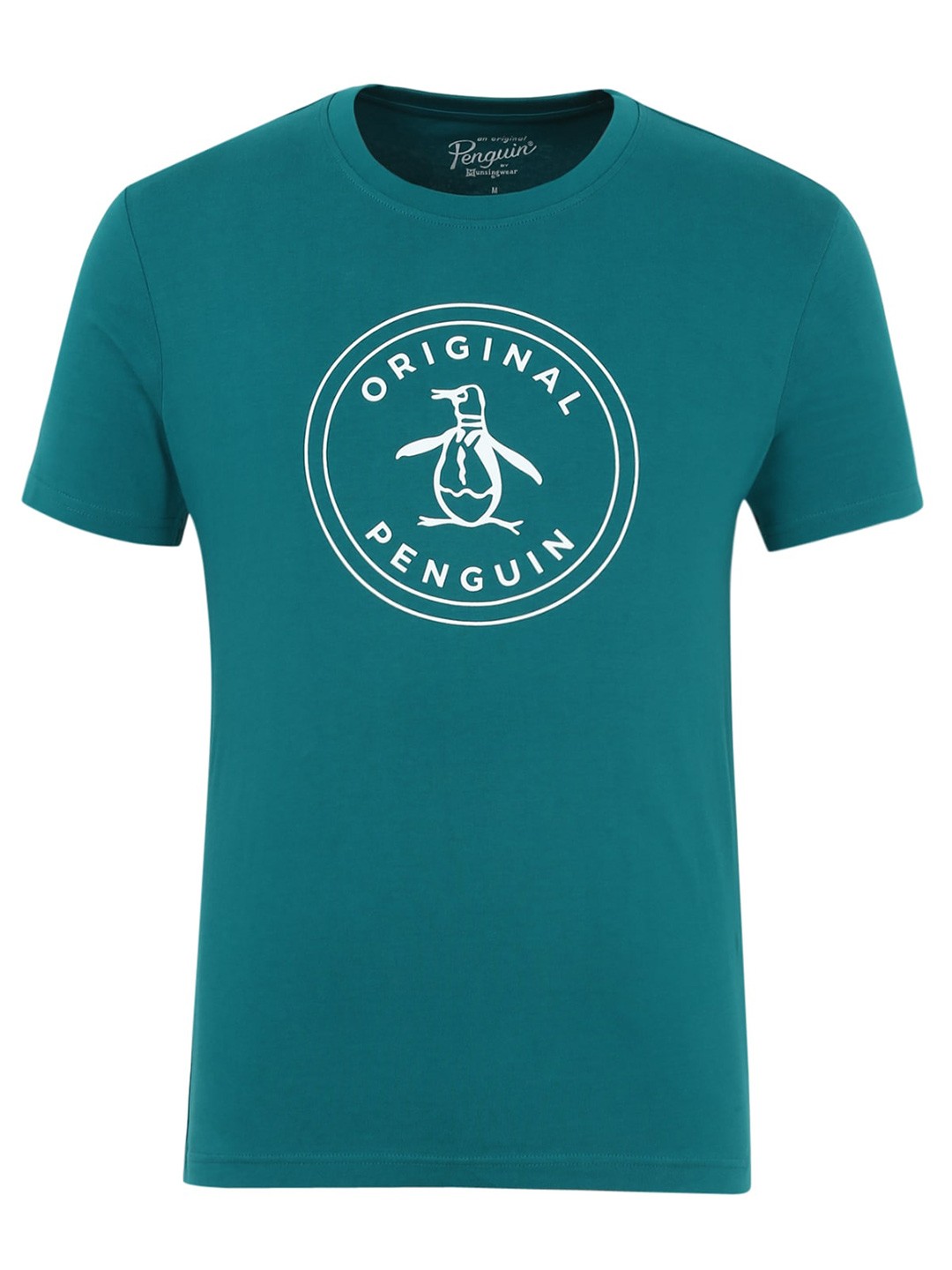 

Original Penguin Men Blue Typography Printed Slim Fit Cotton T-shirt