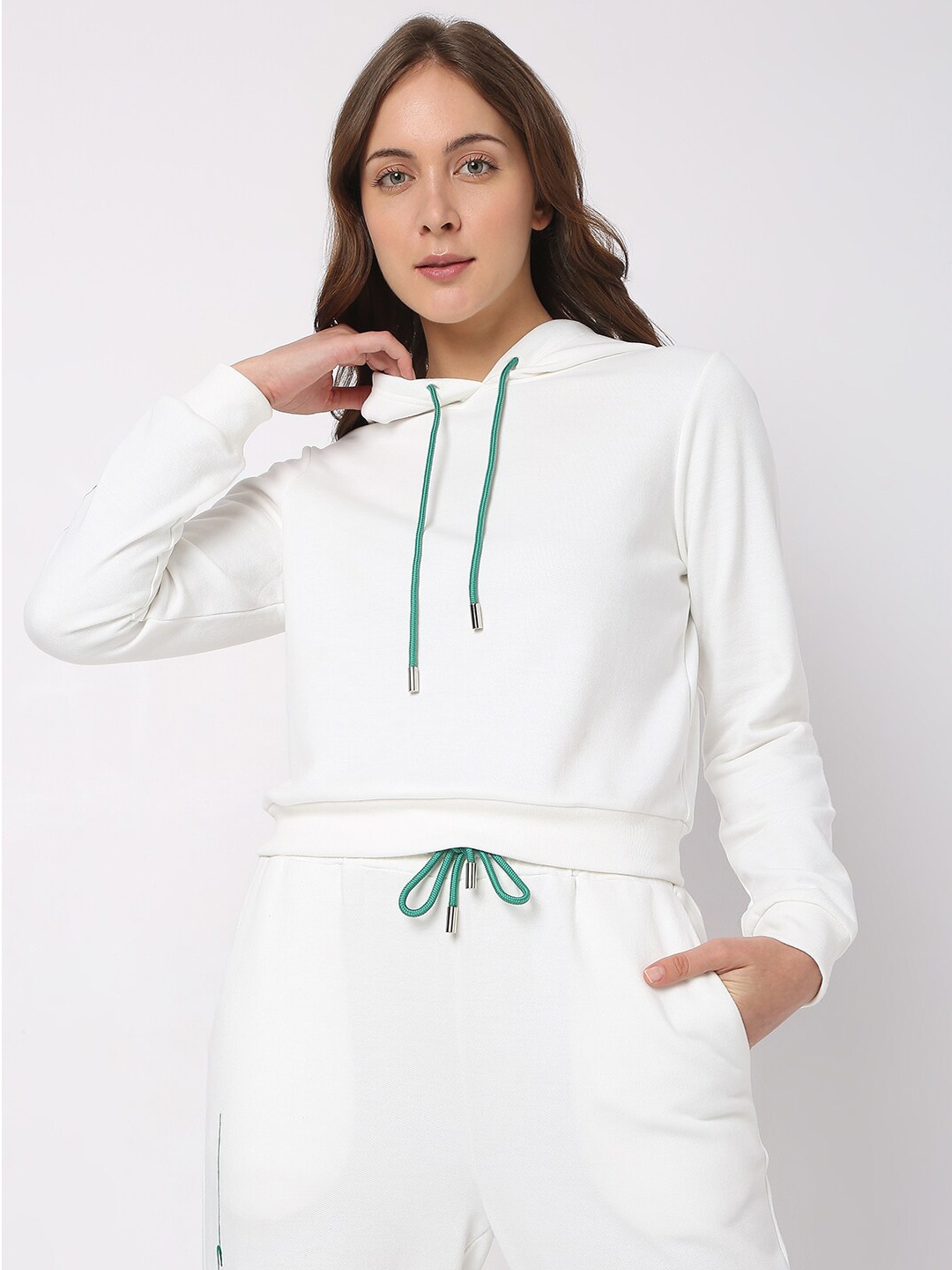 

Vero Moda Women White Hooded Sweatshirt