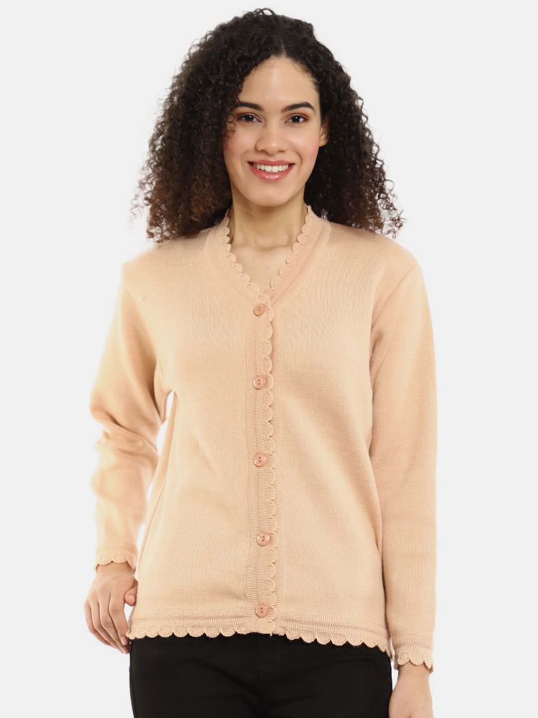 

V-Mart Women Beige Acrylic Cardigan
