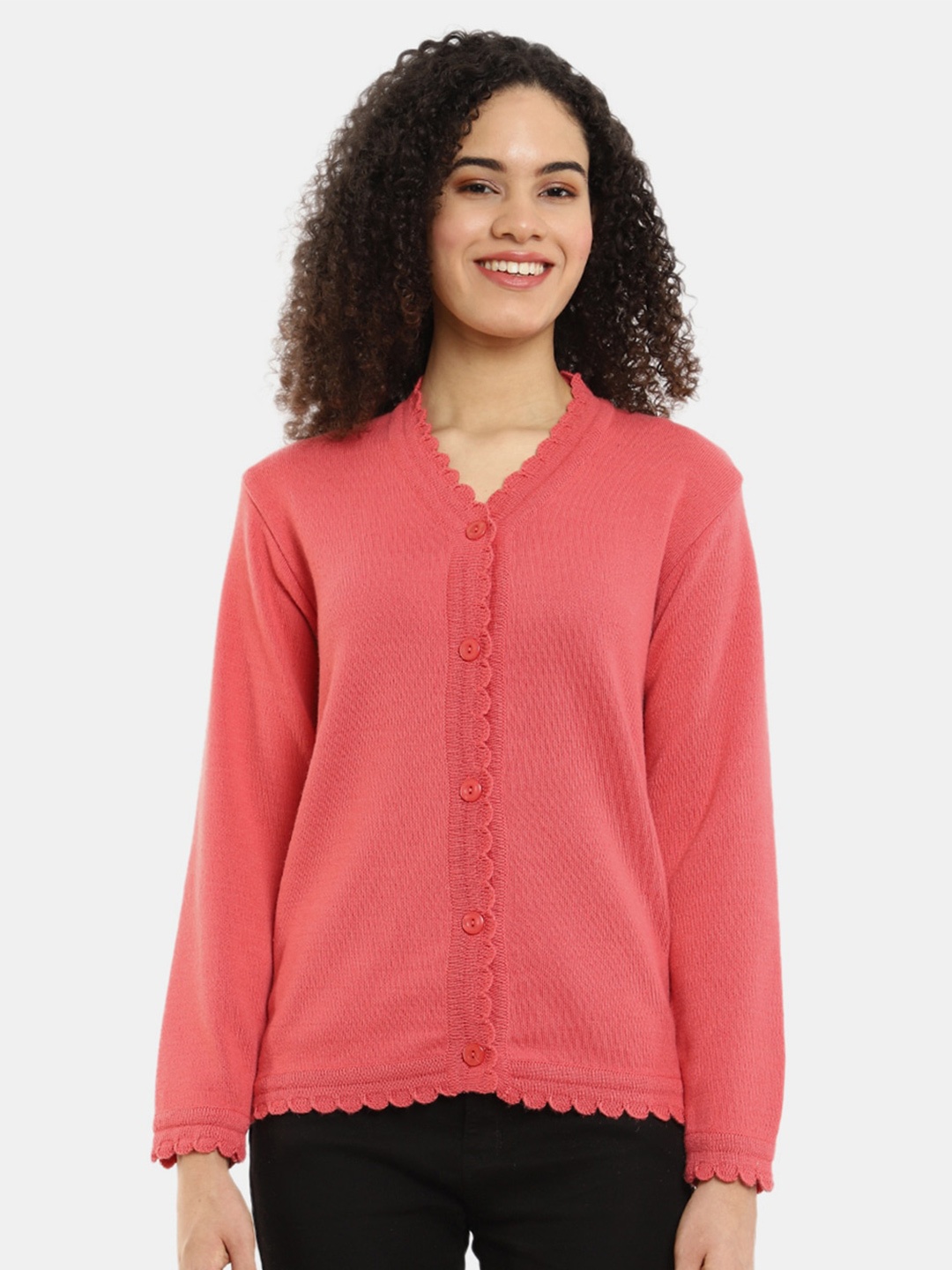 

V-Mart Women Coral Self Design Sweatshirt