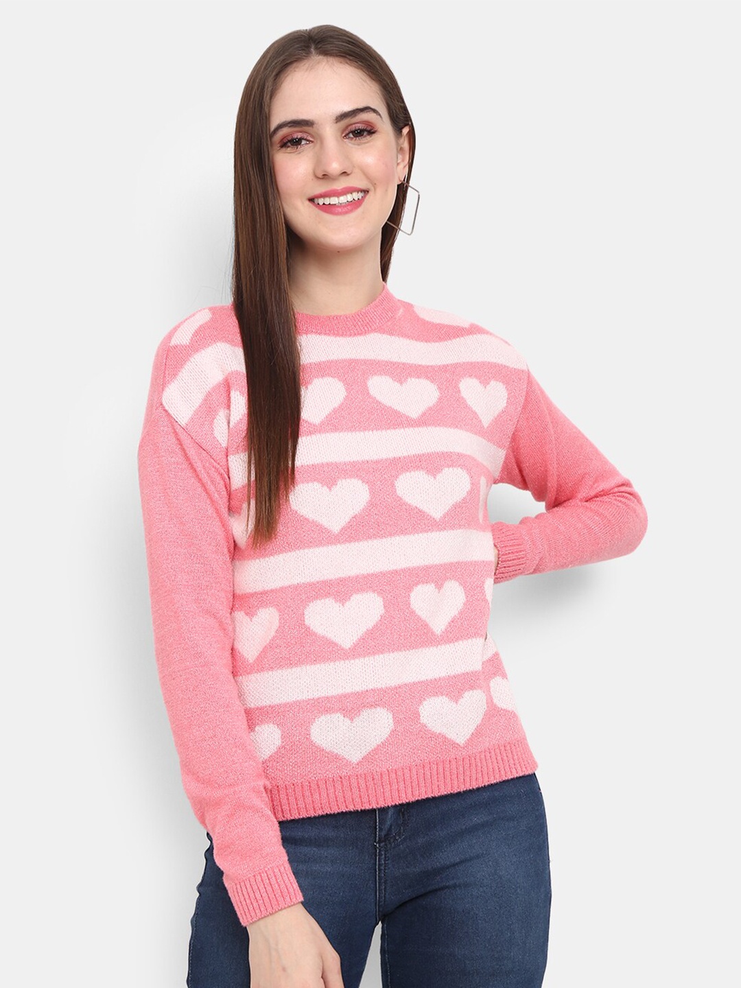 

V-Mart Women Pink Fleece Pullover