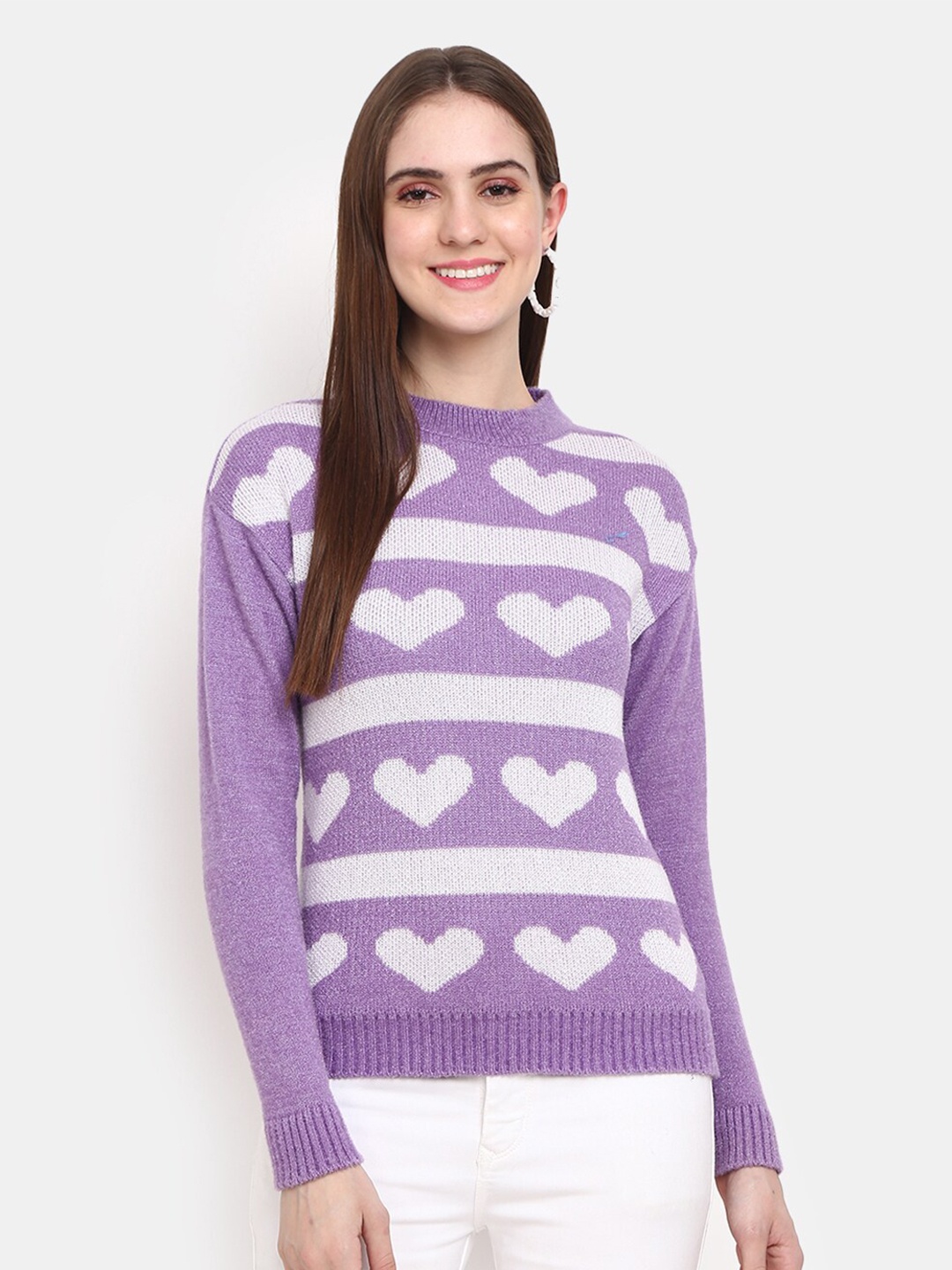 

V-Mart Women Purple Fleece Pullover