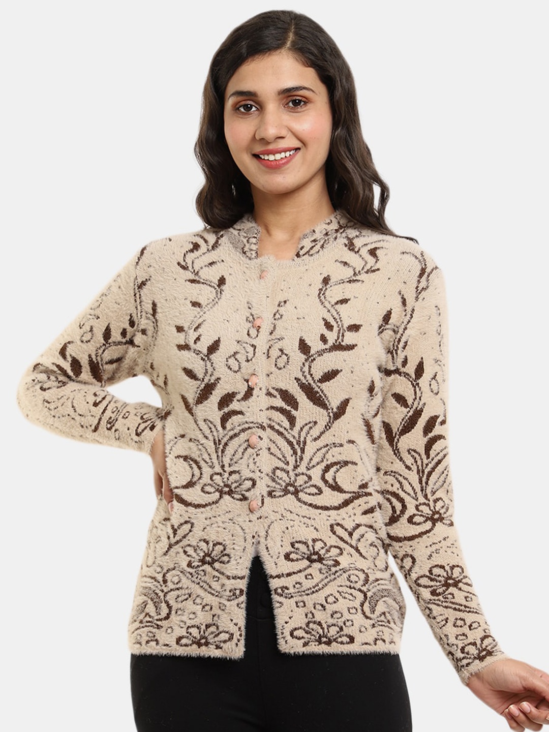 

V-Mart Mandarin Collar Cardigan, Beige