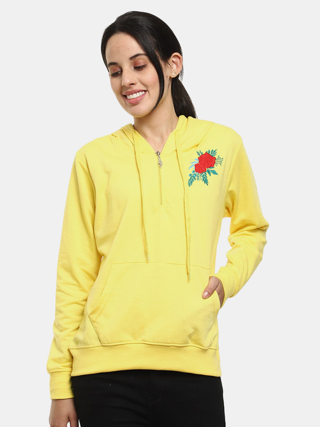 

V-Mart Hooded Pullover Sweatshirt, Yellow
