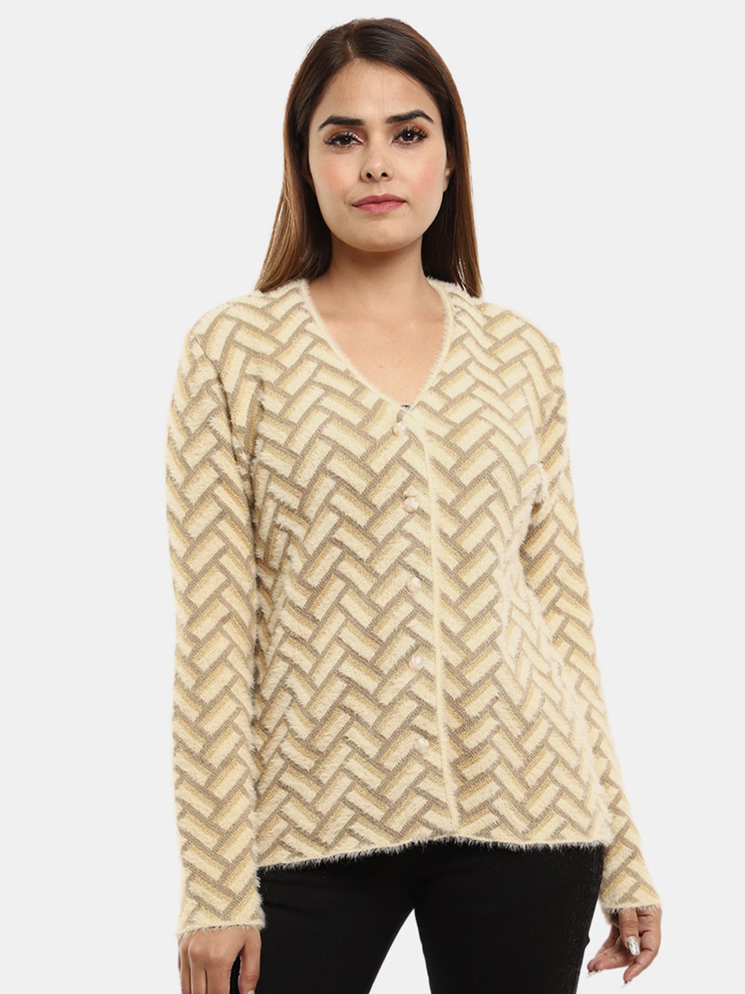 

V-Mart Women Beige Printed Sweatshirt