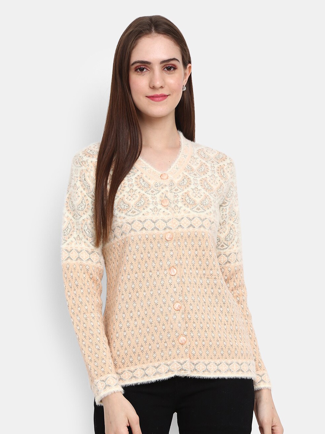 

V-Mart Women Peach-Coloured Printed Sweatshirt
