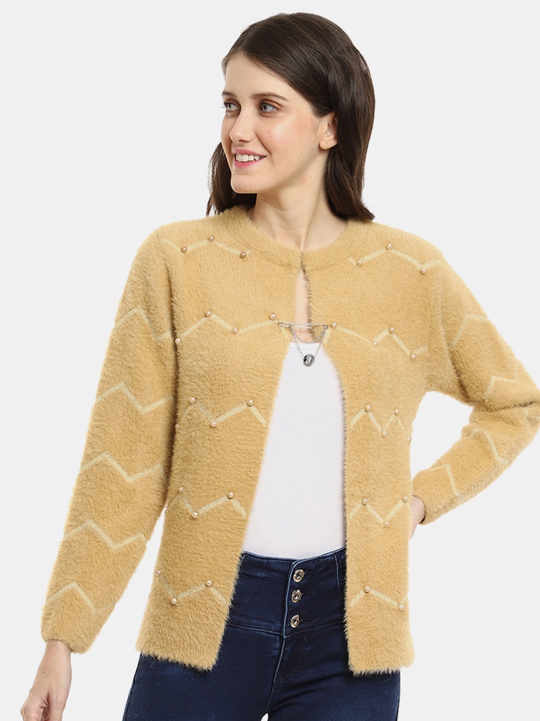 

V-Mart Women Cream-Coloured Printed Sweatshirt