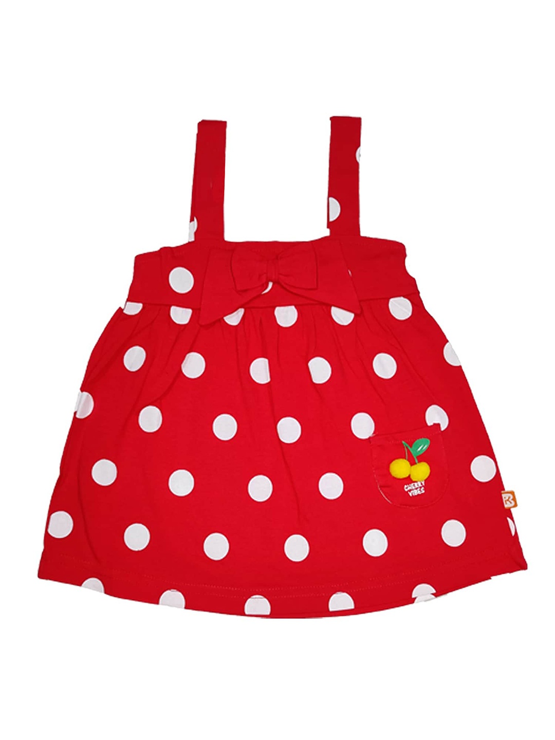 

Bodycare Red & White Polka Dots Printed Fit & Flare Cotton Dress