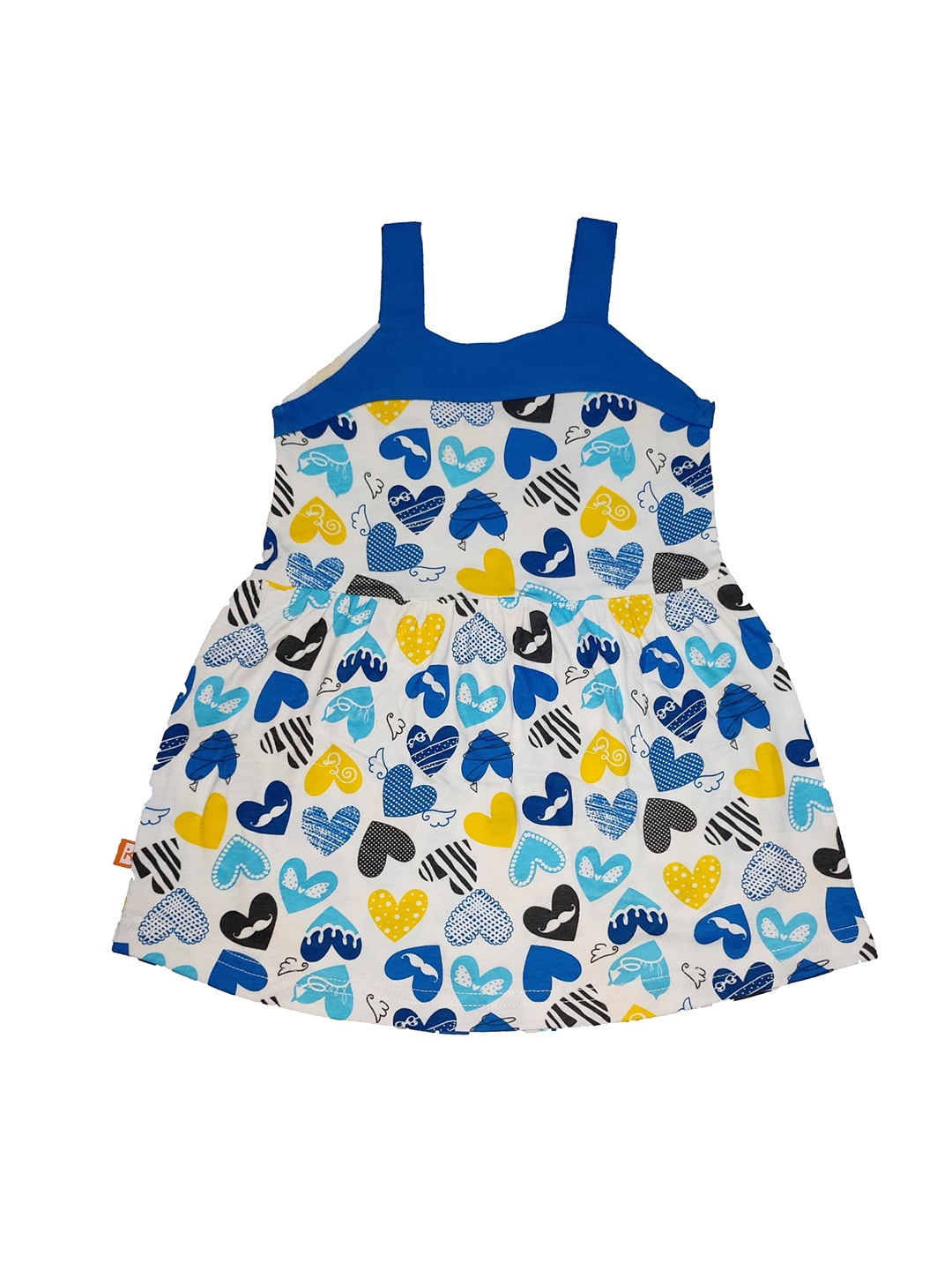 

Bodycare Blue & White Conversational Printed Fit & Flare Cotton Dress