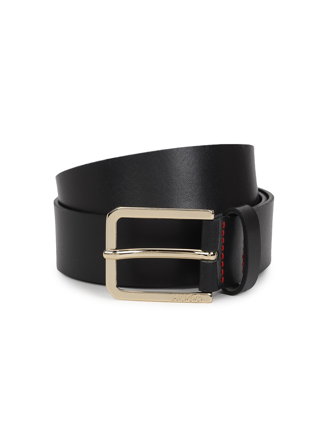 

HUGO Men Black Leather Belt
