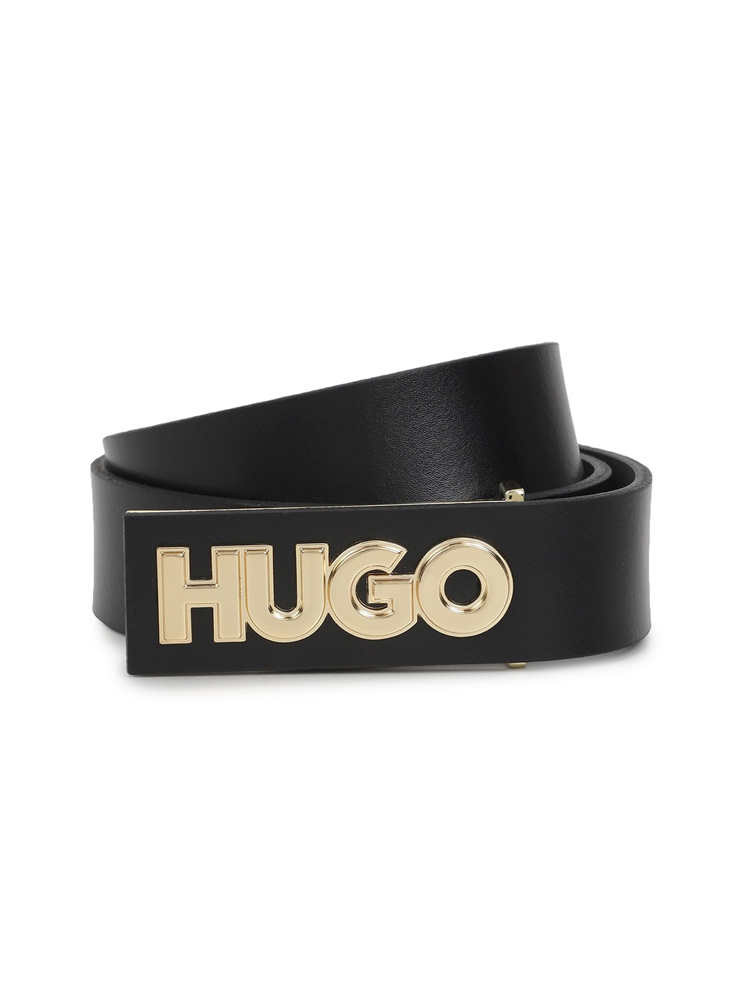 

HUGO Men Black Leather Belt