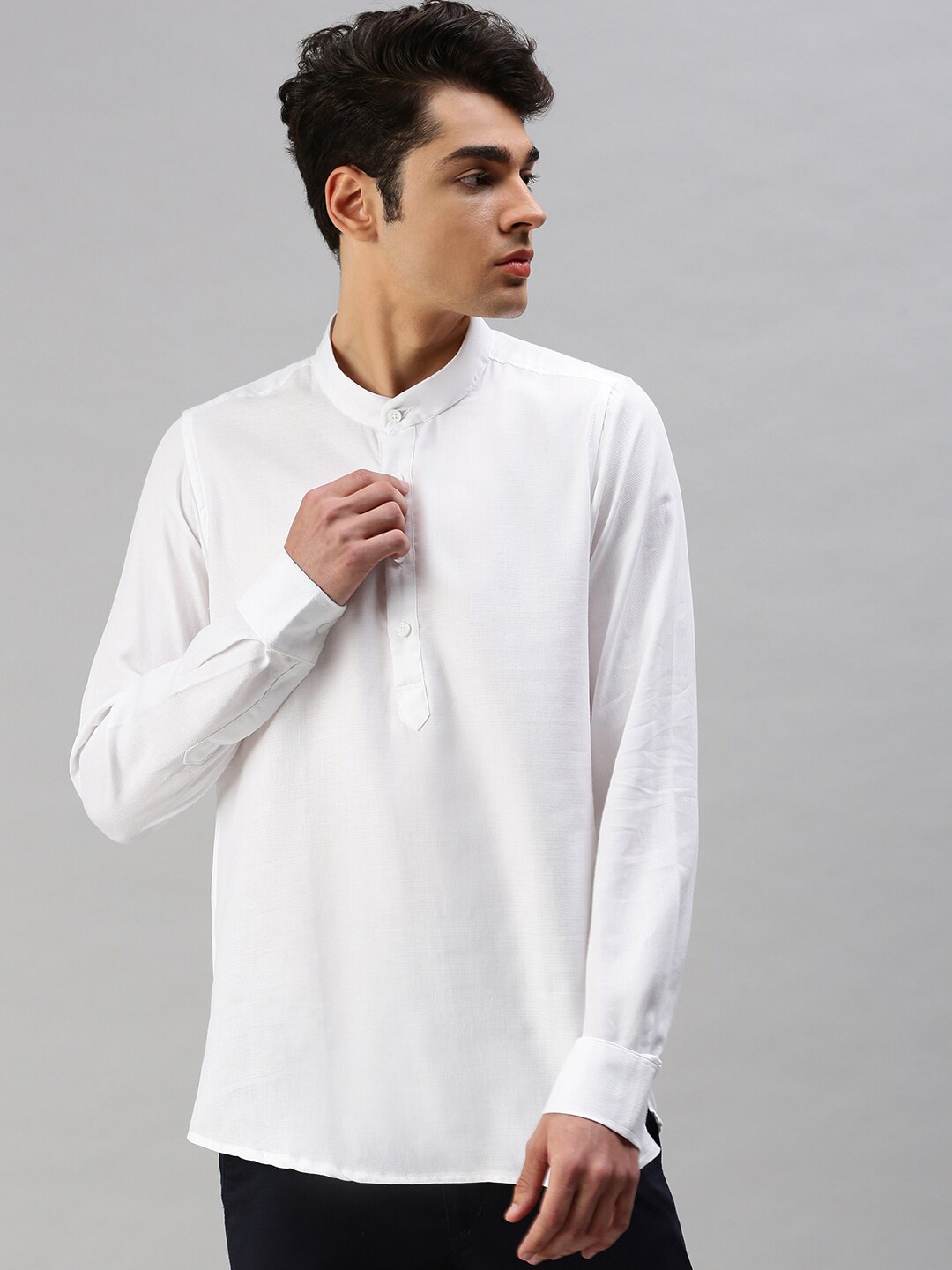 

Cross Court Men White White Romance Pure Cotton Kurta