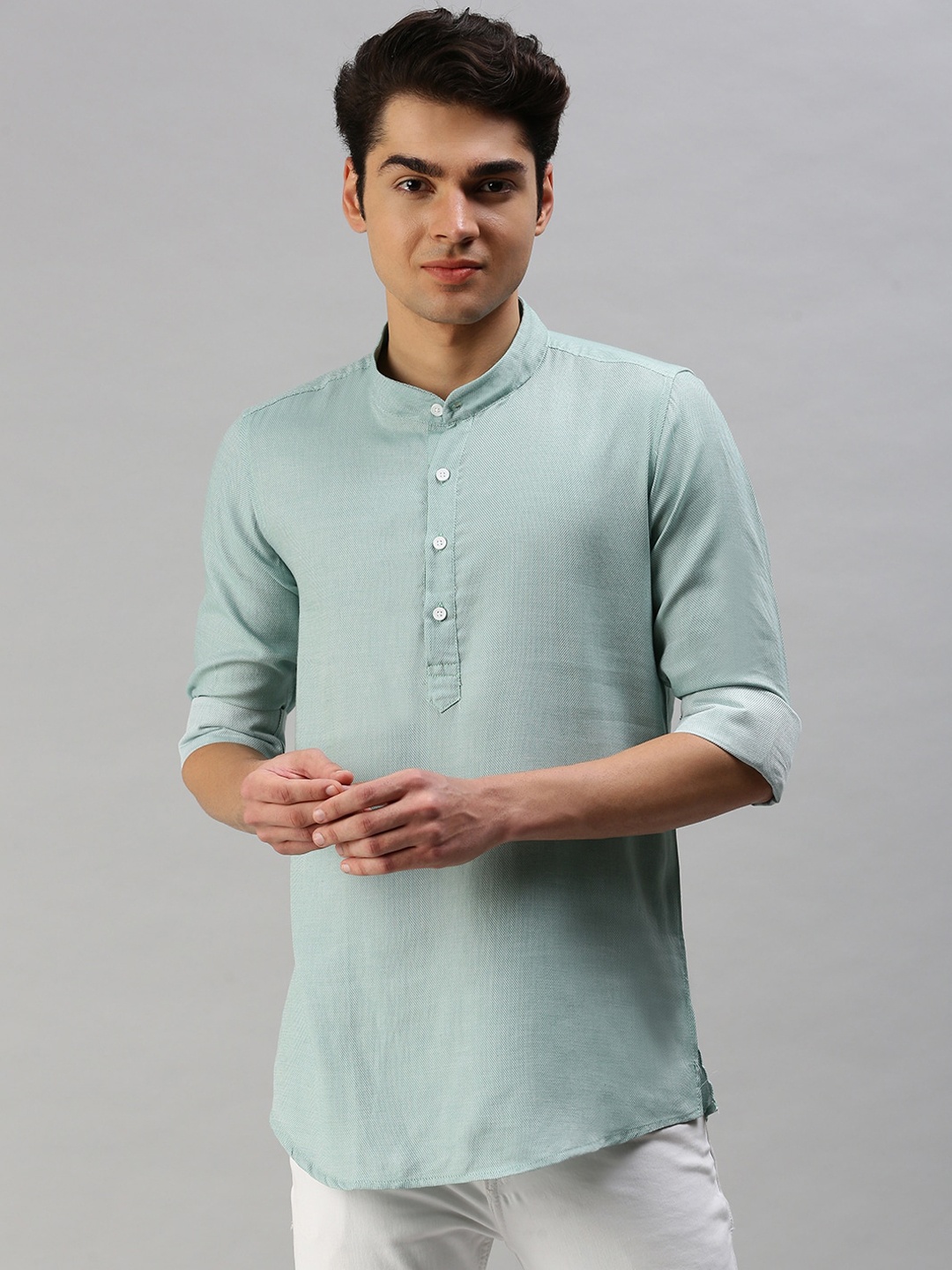 

Cross Court Men Sea Green Pure Cotton Kurta