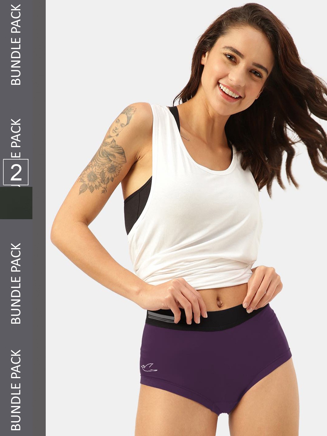 

FREECULTR Women Pack Of 2 Antibacterial Boxer Briefs, Green
