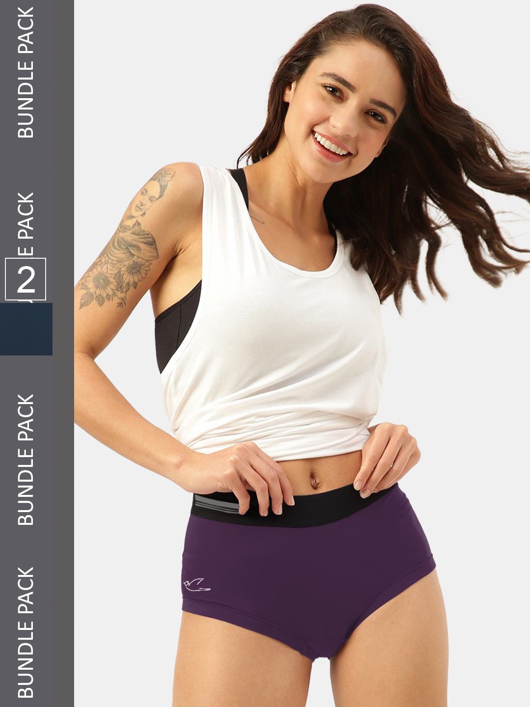 

FREECULTR Women Pack Of 2 Antibacterial Boxer Briefs, Blue