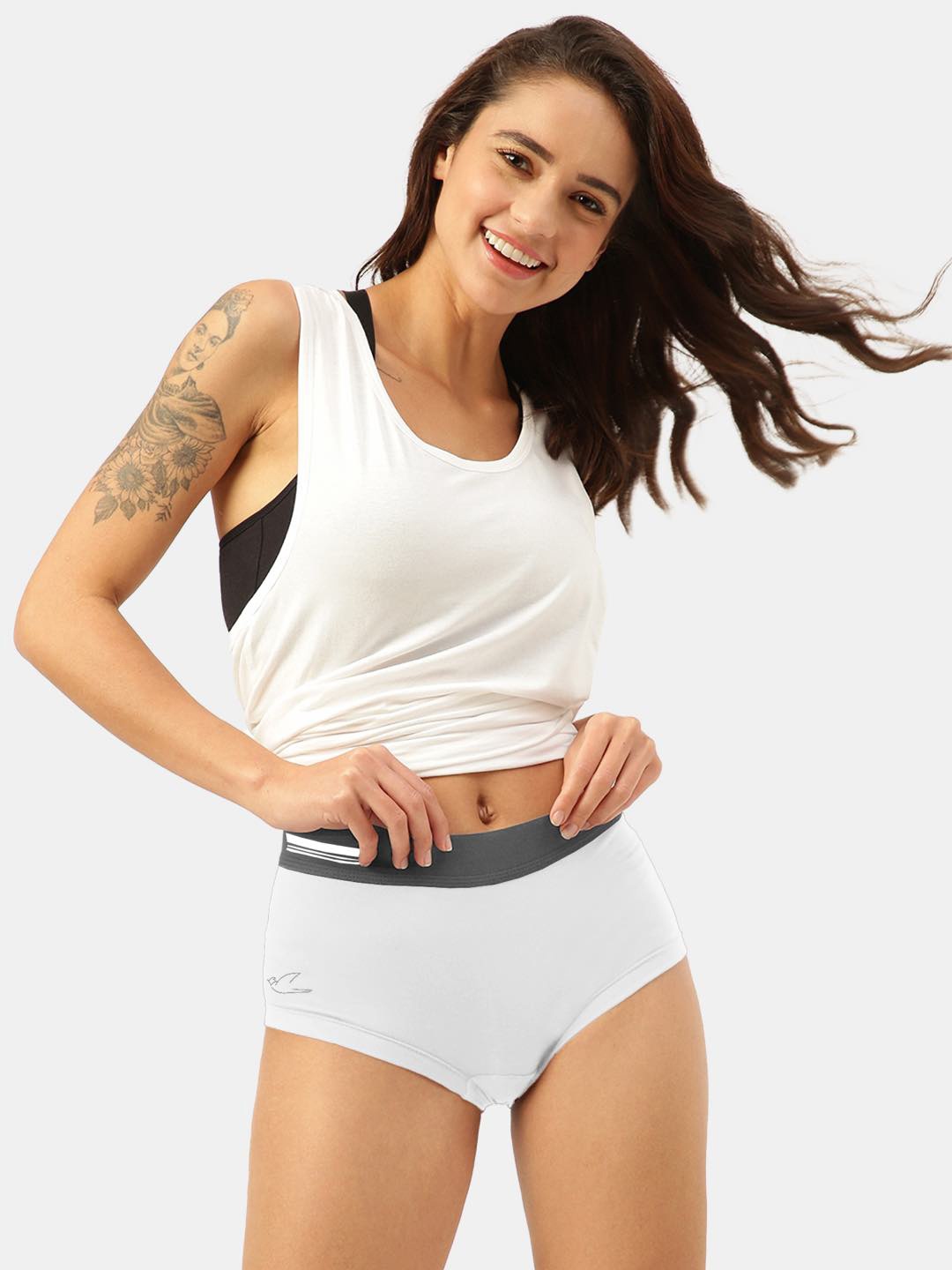 

FREECULTR Women White Antibacterial Boxer Brief