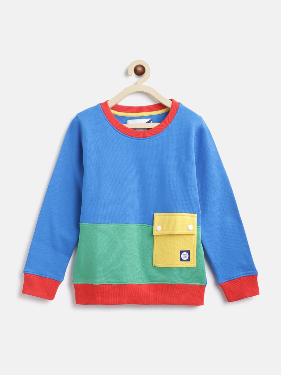 

TALES & STORIES Boys Blue & Green Colourblocked Sweatshirt