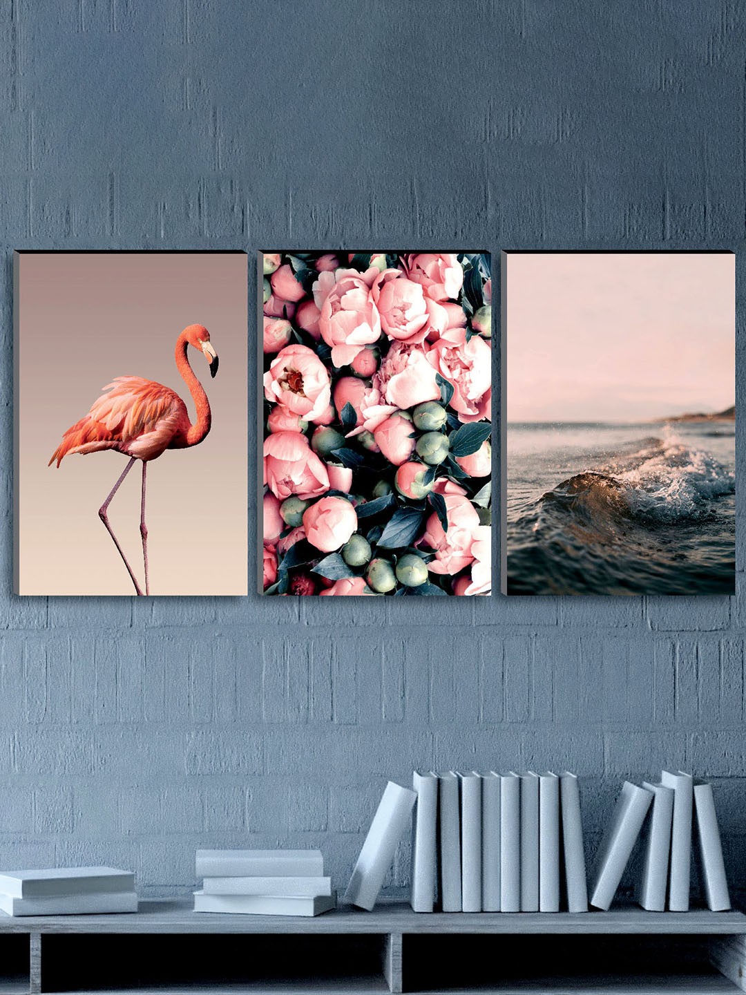 

SAF Set of 3 Pink Modern Art Large Panel UV Textured Wall Painting