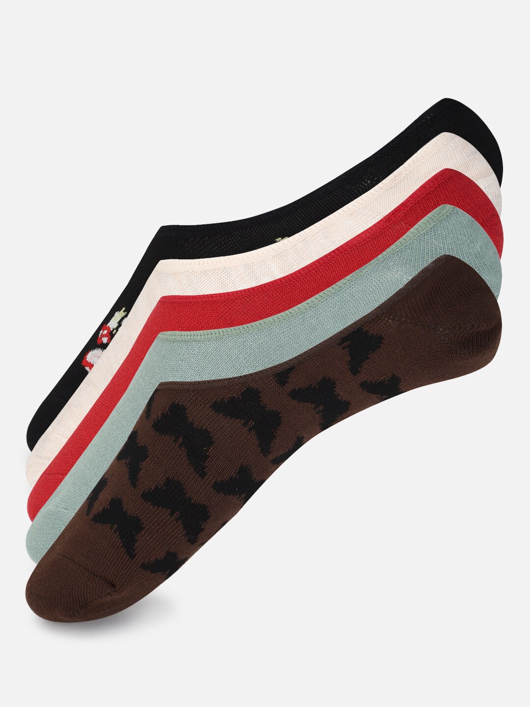 

AMERICAN EAGLE OUTFITTERS Pack of 5 Patterned Shoe Liners, Red