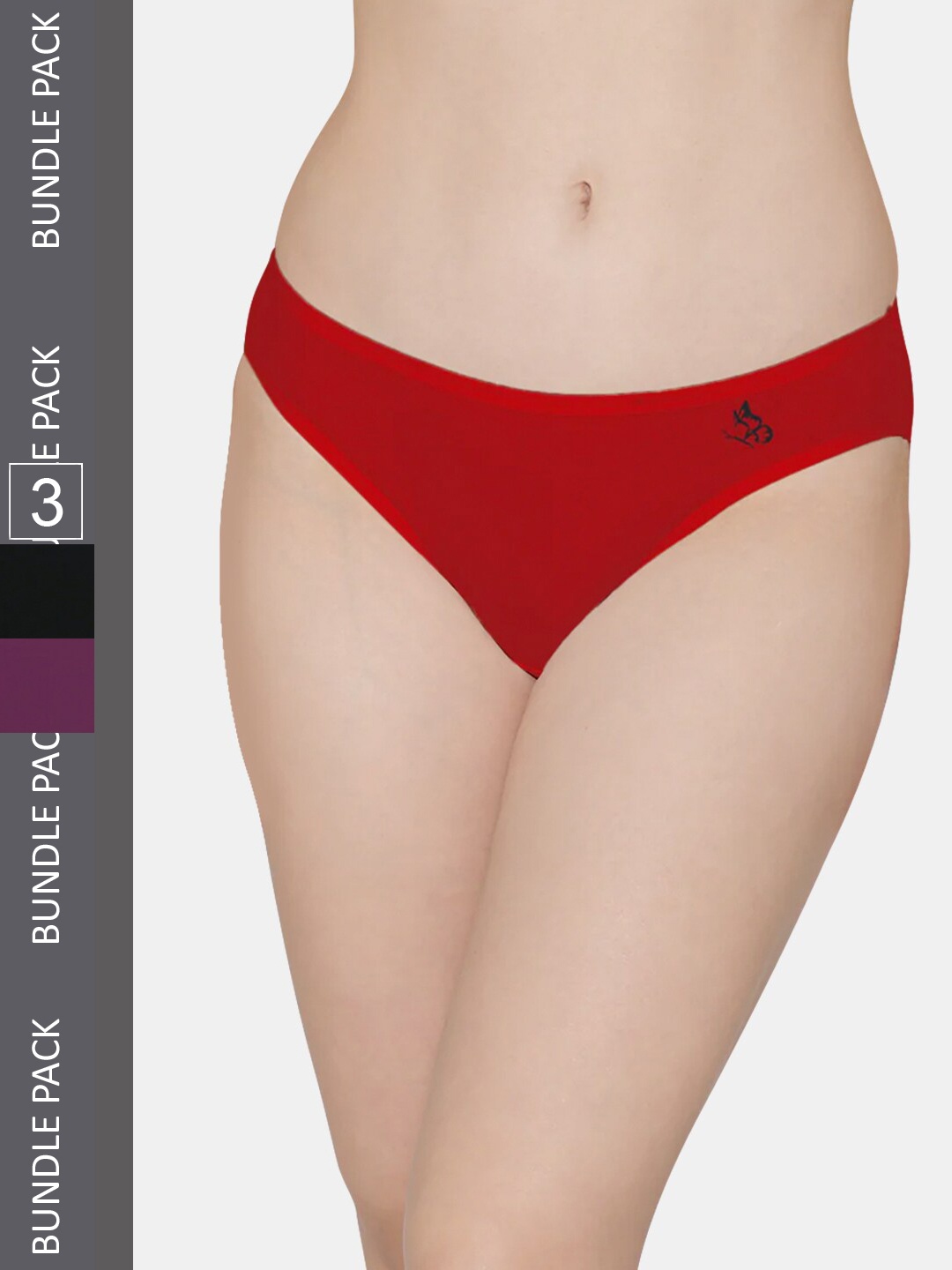 

Kalyani Women Pack Of 3 Bikini Briefs, Red
