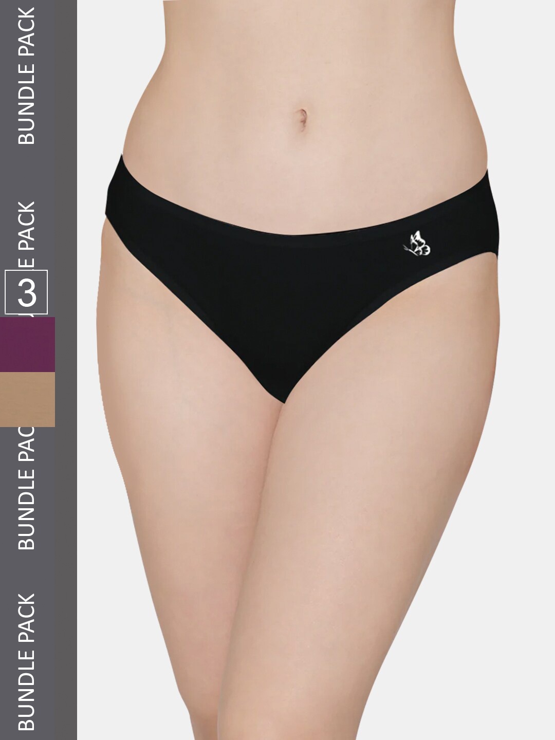 

Kalyani Women Pack Of 3 Bikini Briefs, Black