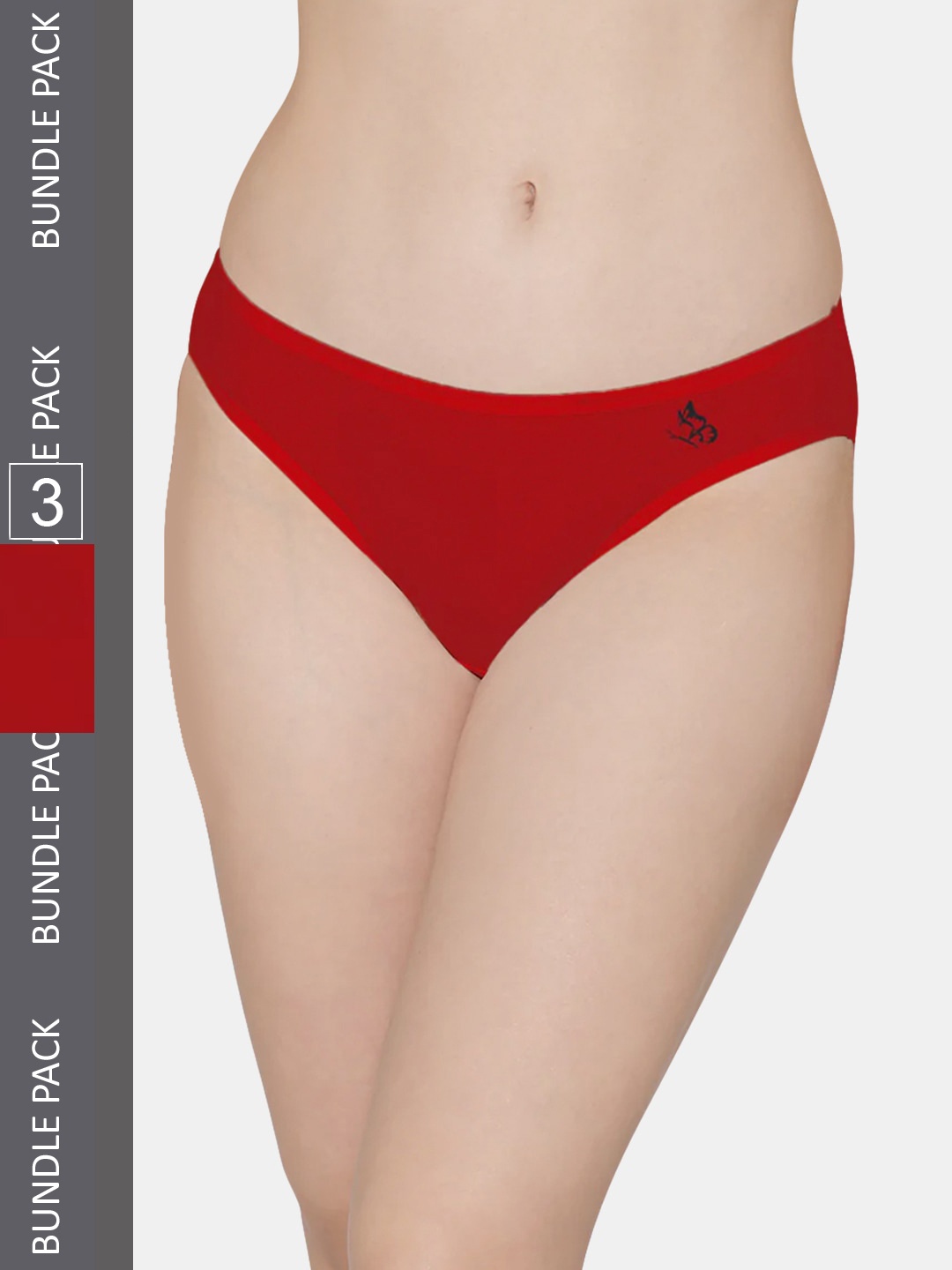 

Kalyani Women Pack Of 3 Red Low Rise Bikini Briefs