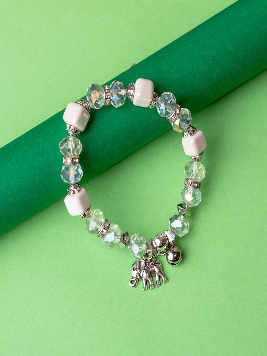 

Jewelz Women White & Silver-Toned Bracelet