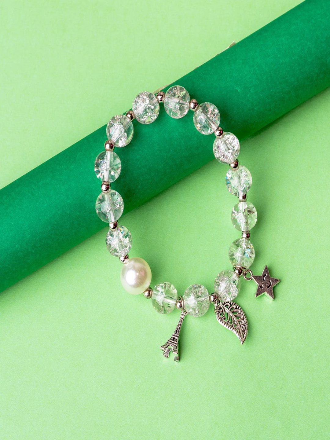 

Jewelz Women White & Silver-Toned Bracelet