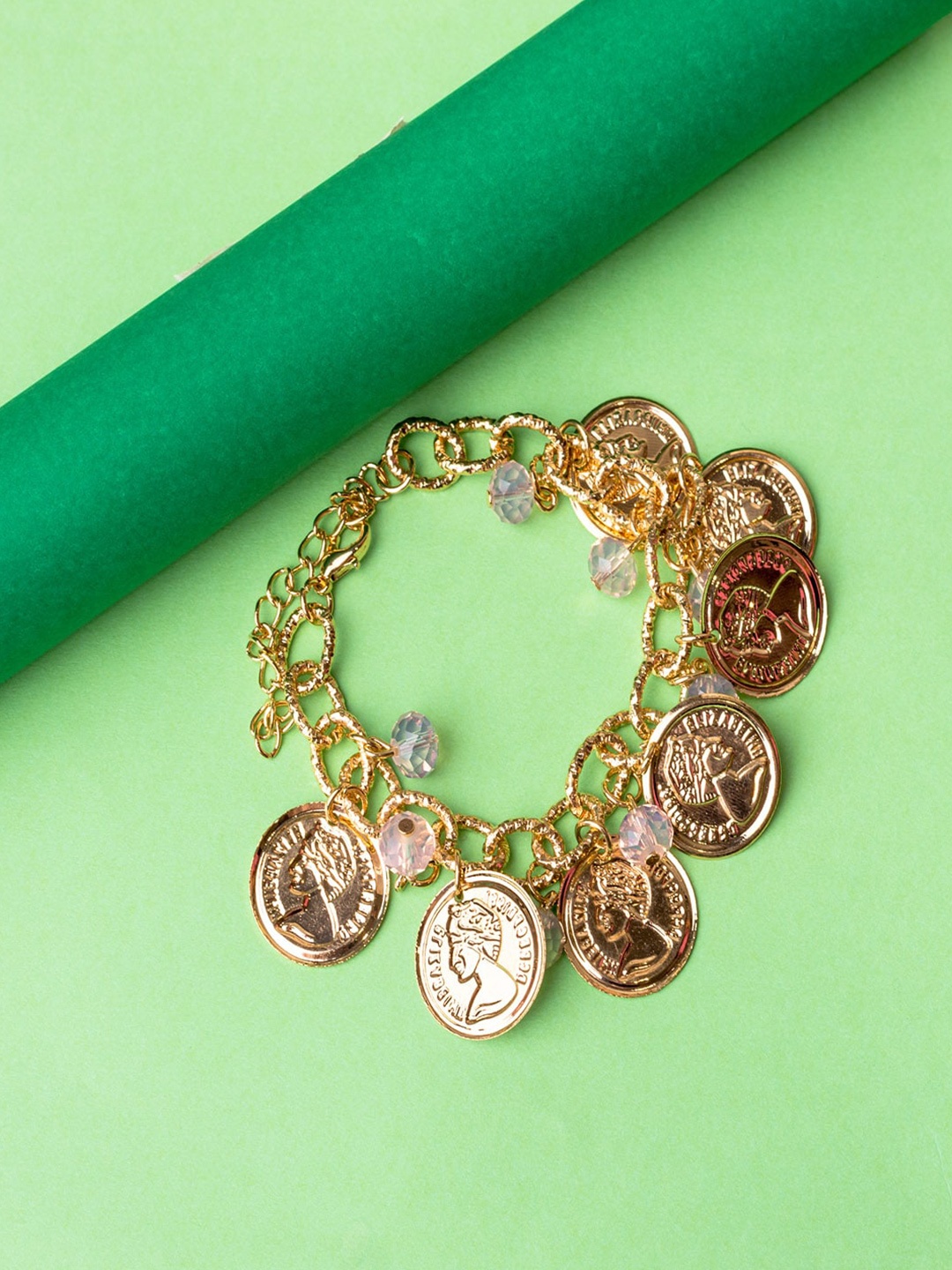 

Jewelz Women Gold-Toned & Yellow Brass-Plated Link Bracelet