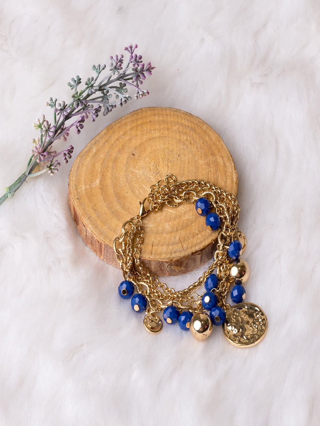 

Jewelz Women Gold-Toned & Blue Link Bracelet