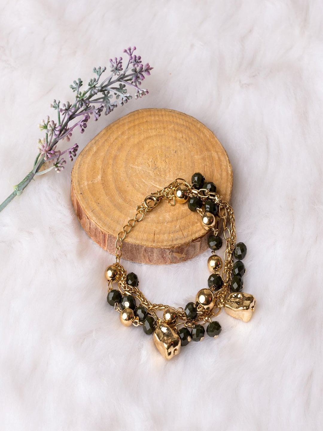 

Jewelz Women Gold-Toned & Black Link Bracelet