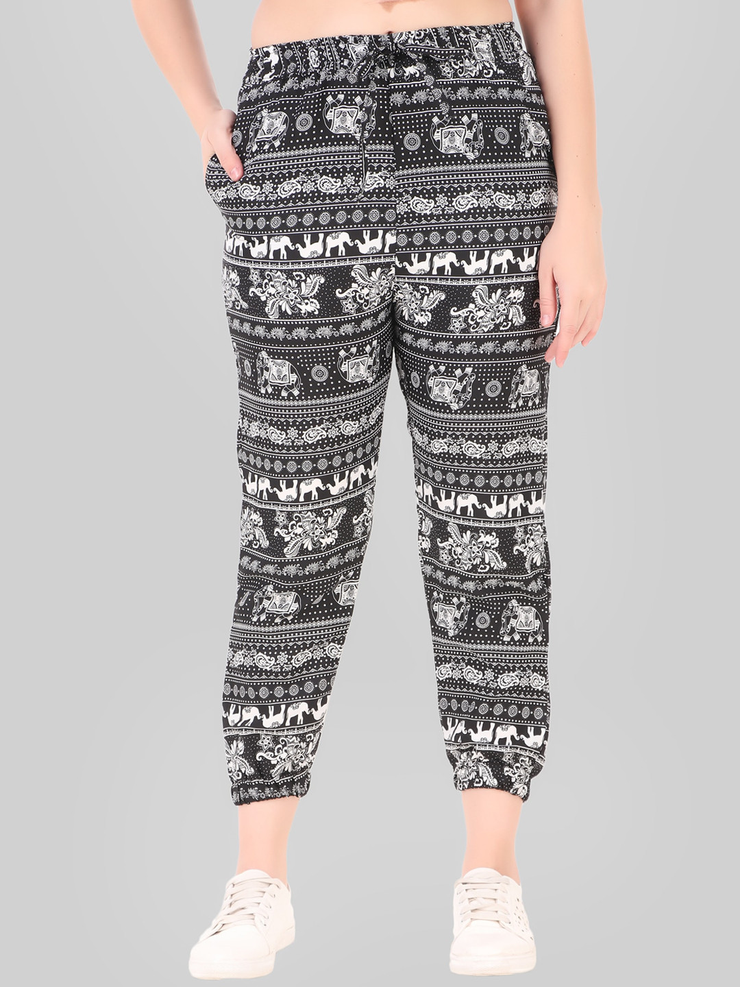 

Womenster Women Brown Printed Joggers Trousers