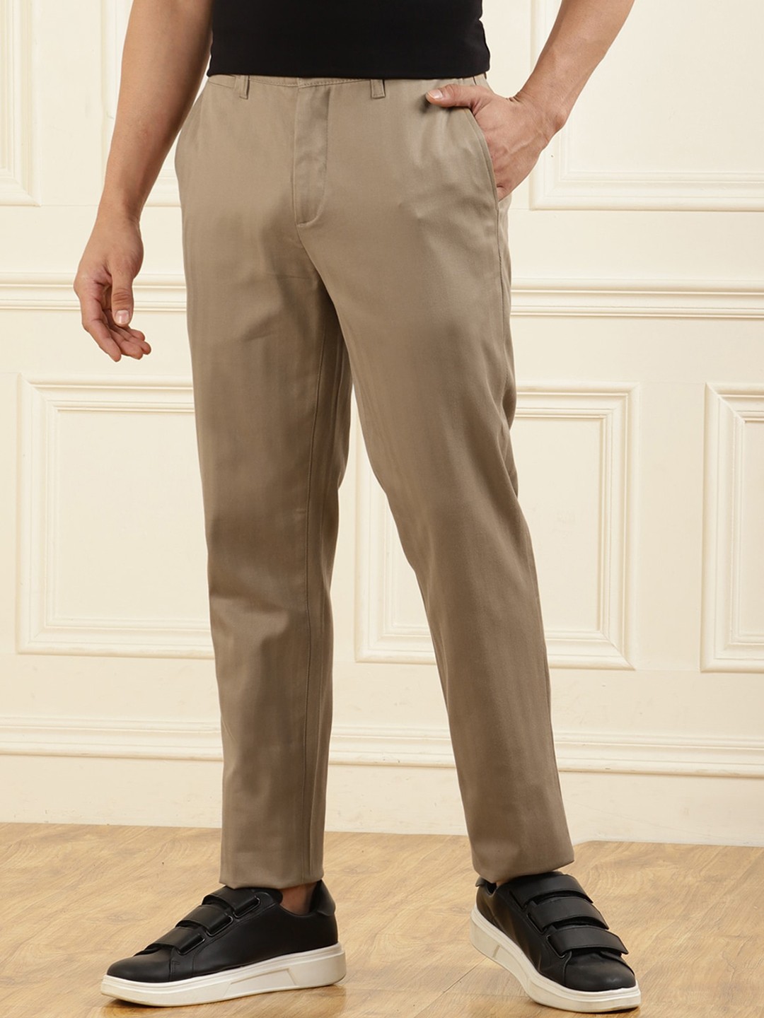 

Ted Baker Men Beige Regular Trousers