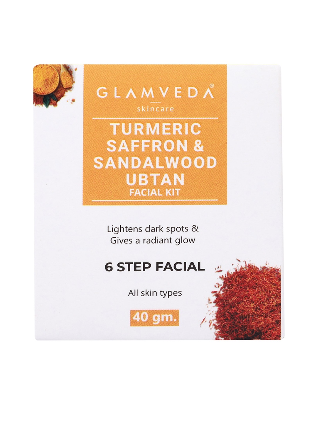 

GLAMVEDA Turmeric saffron & Sandalwood Ubtan Facial kit 40gm, Yellow