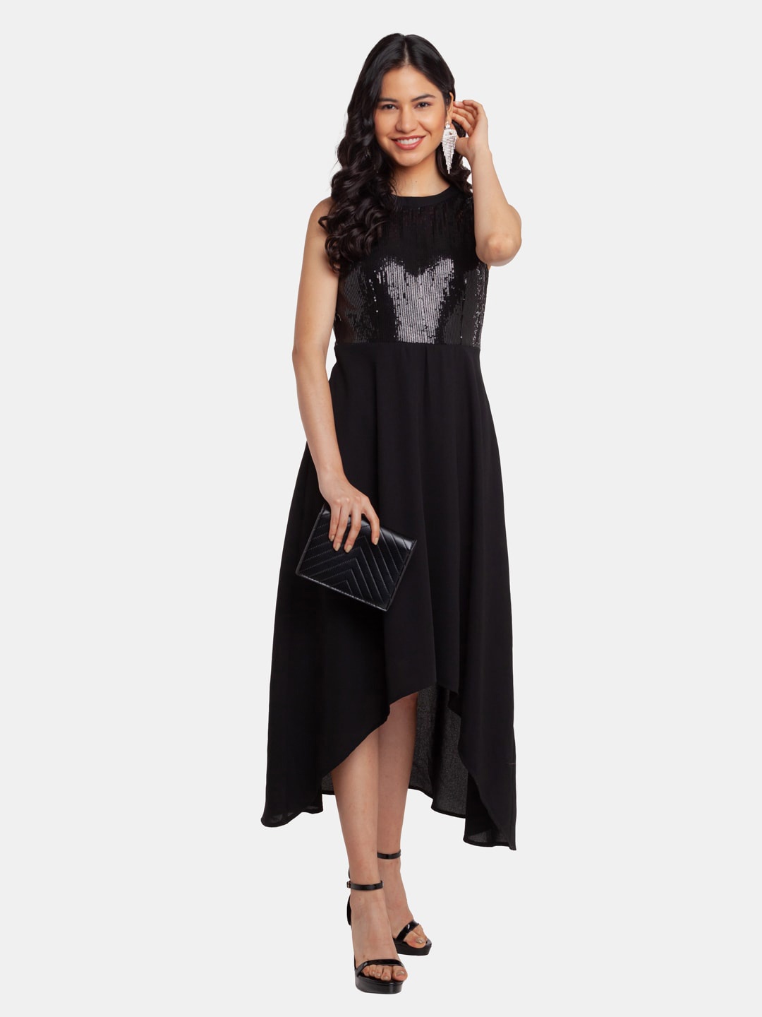 

Zink London Black Midi Dress