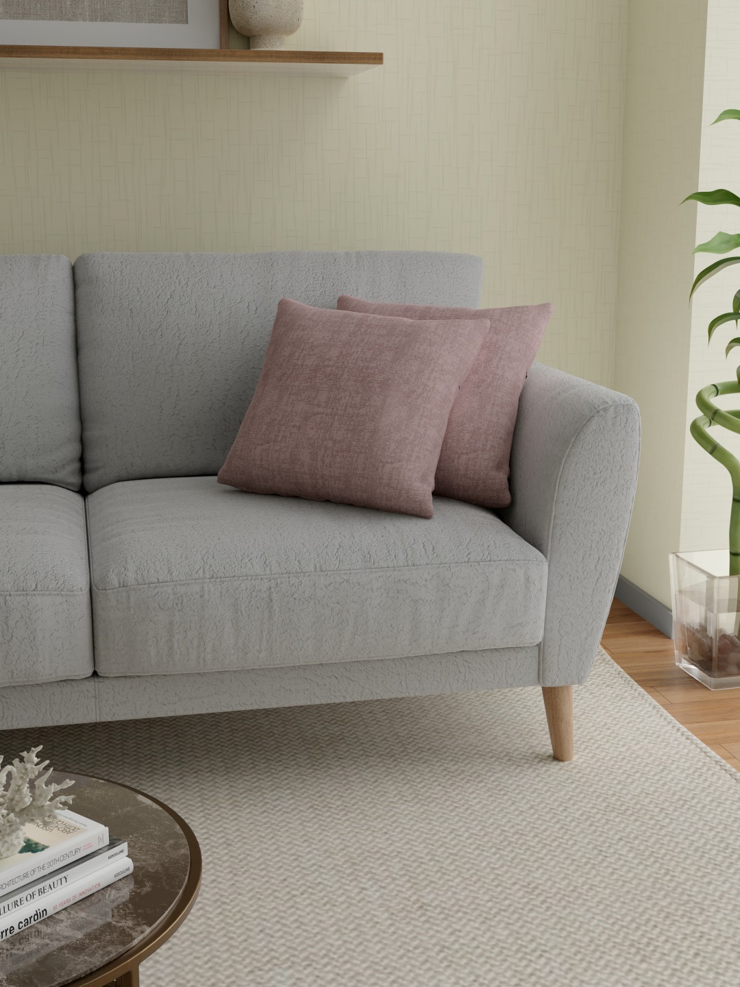

ROSARA HOME Mauve Set of 2 Square Cushion Covers