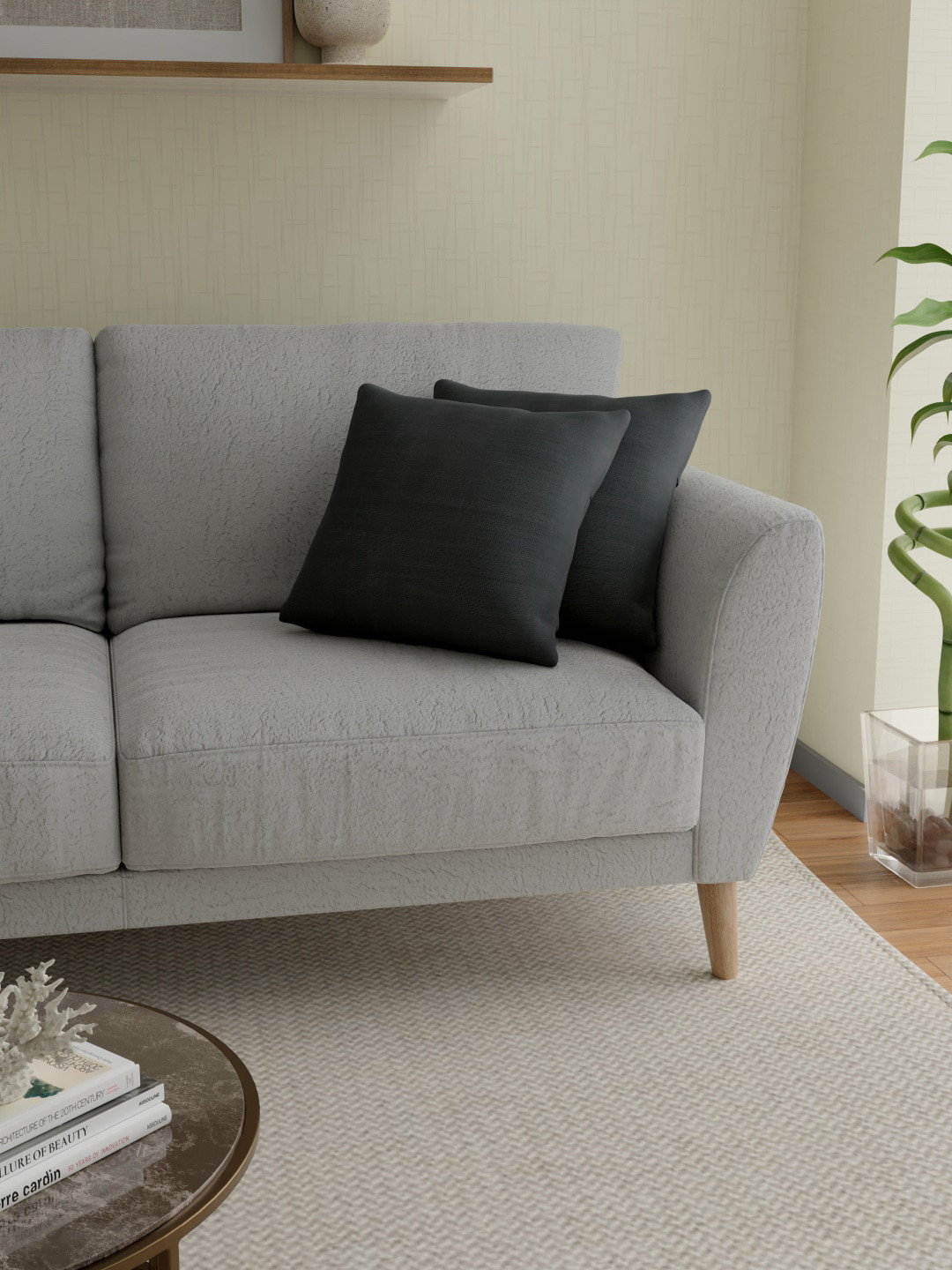 

ROSARA HOME Grey Set of 2 Square Cushion Covers