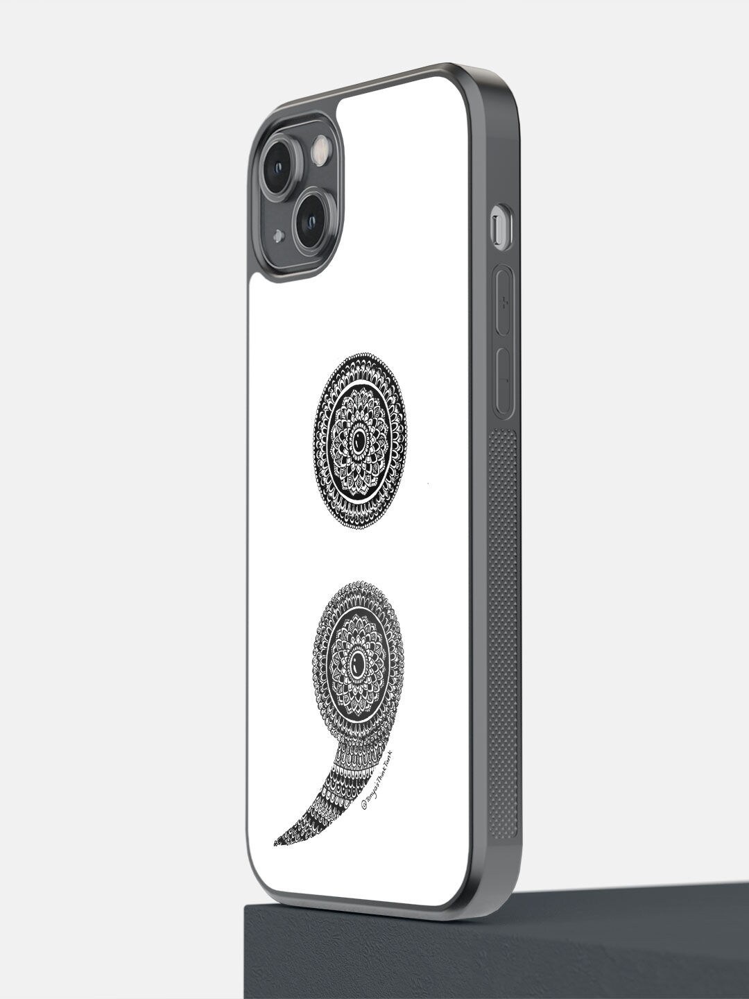 

macmerise White & Black Semicolon iPhone 14 Plus Back Case